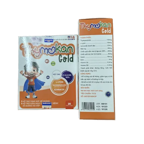 Thymokan Gold - Tăng Sức Đề Kháng, Giảm Nguy Cơ Mắc Về Đường Hô Hấp - Hộp 20 ống x 10ml